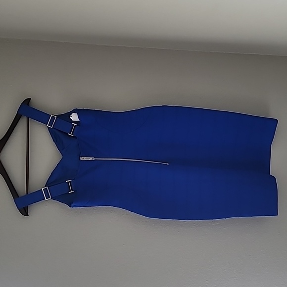 Ted Baker Charlii Mid Blue Stretch Bodycon Jersey Sheath Dress TB 4 US 10 $295 - Picture 11 of 13